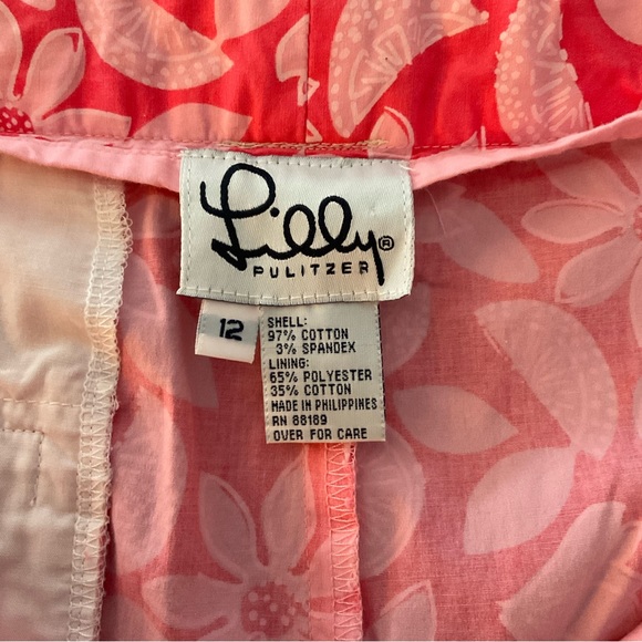 Vintage Lilly Pulitzer Bermuda High Rise Shorts, Fruit and Floral, Size 12 - Picture 6 of 8
